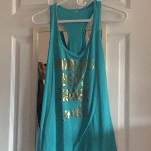 Teal Aunt tank top